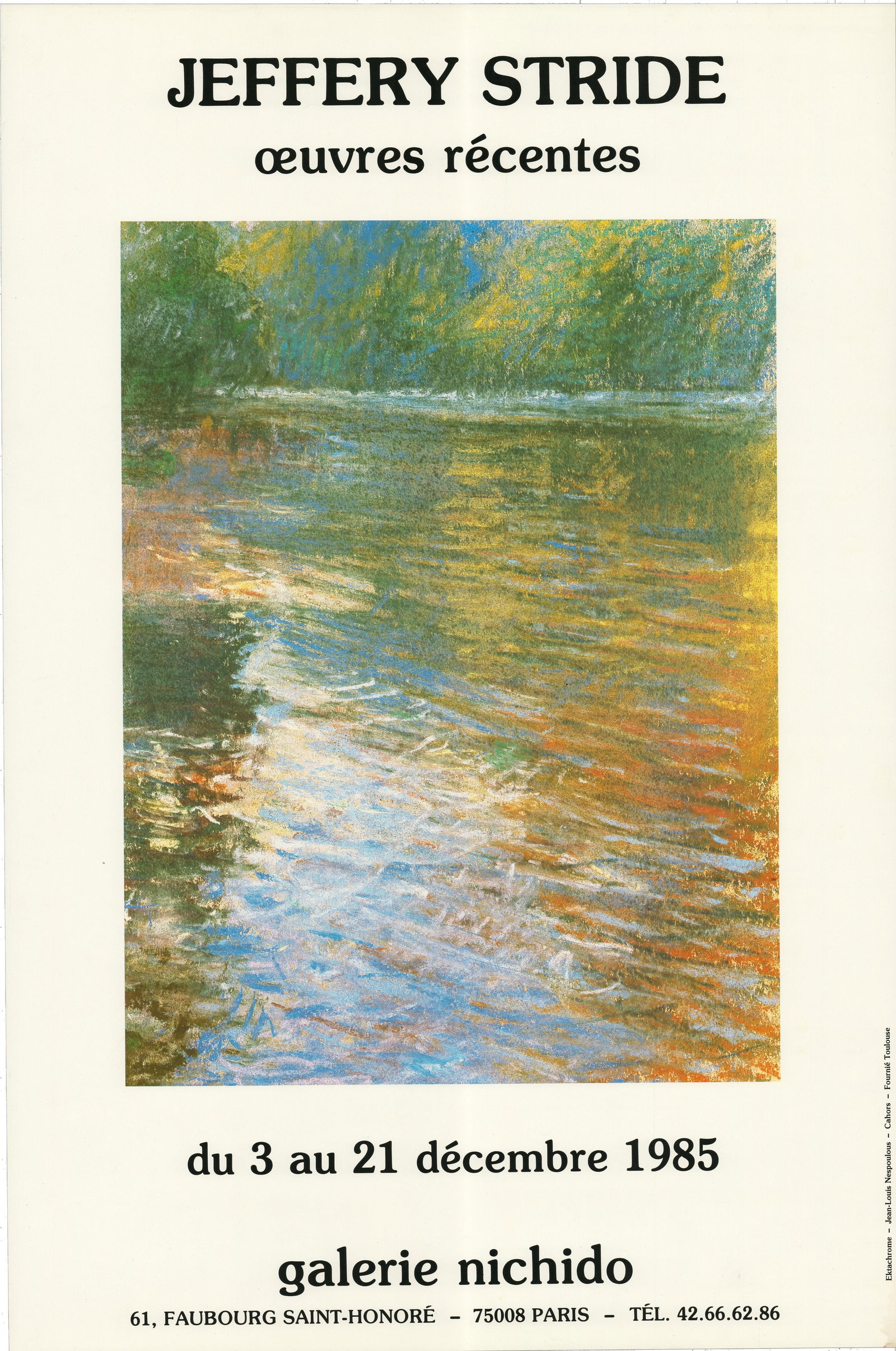 Œuvres Récentes: Œuvres Récentes by Jeffery Stride, 1985 Unsigned Offset Lithograph. Paper size is 23.75 x 15.75 inches, with an image size of 15 x 11.5 inches. The Offset Lithograph is from an unknown edition
