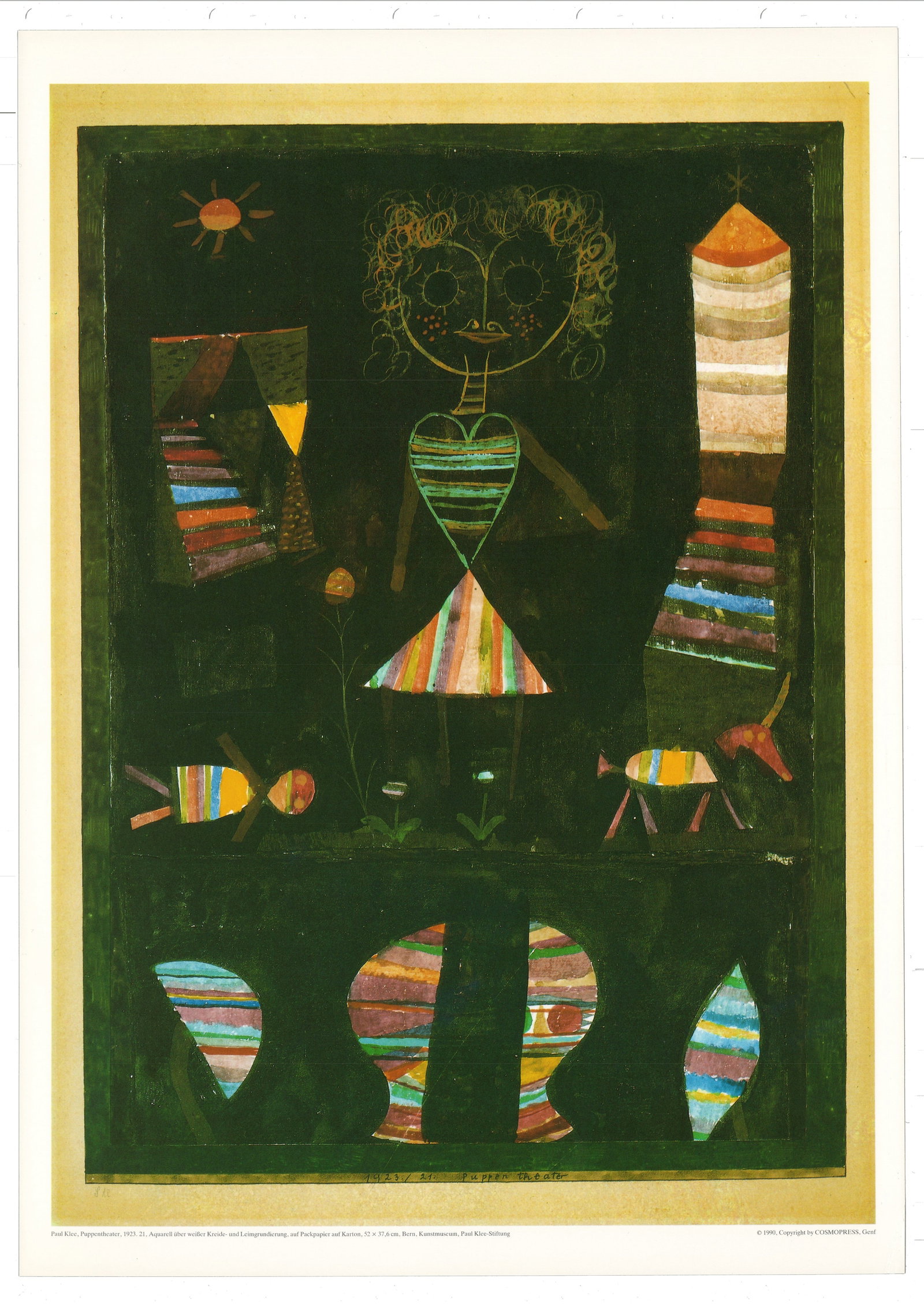 Puppet Theater: Puppet Theater by Paul Klee, 1990 Unsigned Offset Lithograph. Paper size is 17 x 12 inches, with an image size of 15.5 x 11 inches. The Offset Lithograph is from an unknown edition size. and is not