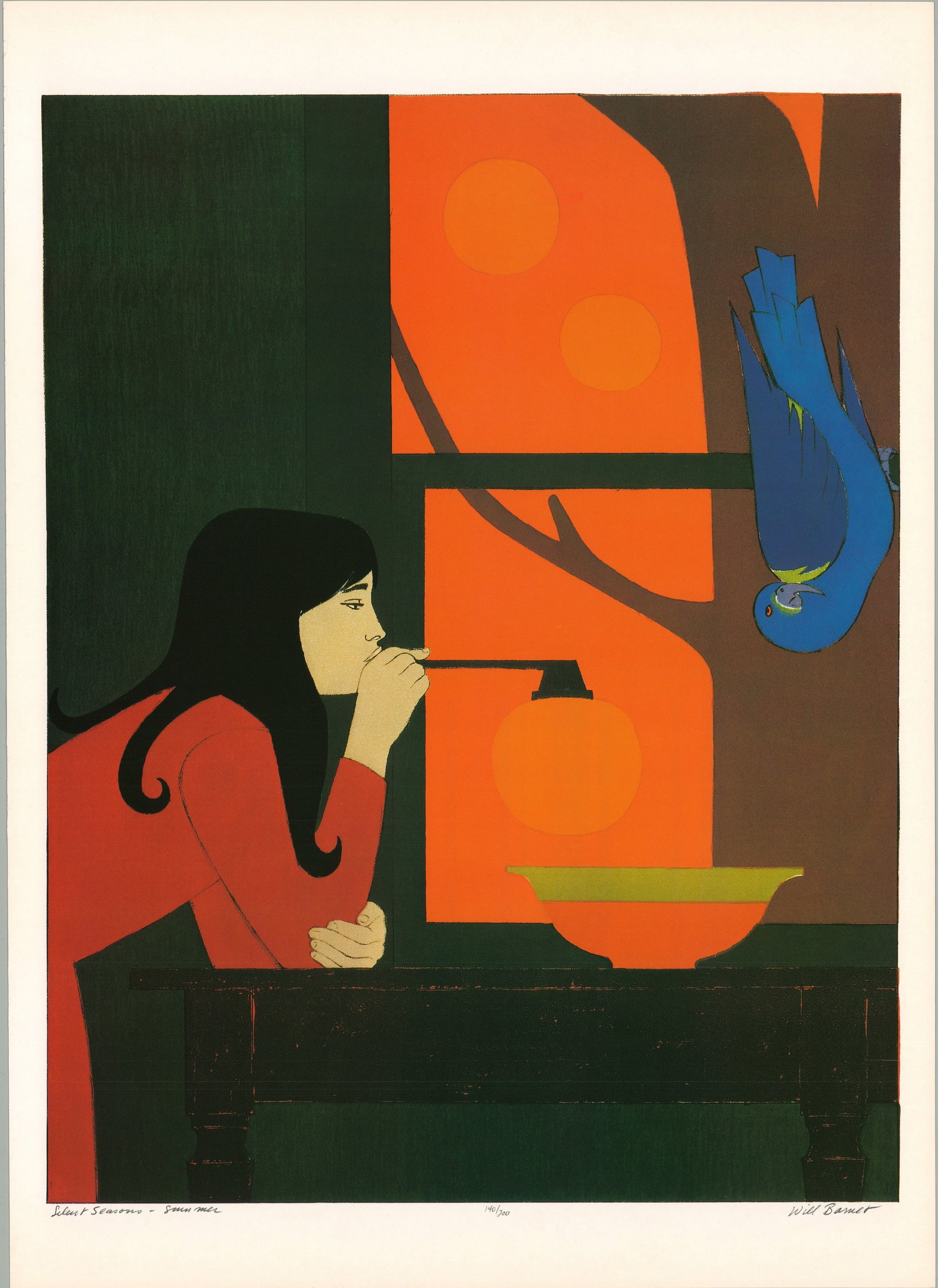 Silent Seasons - Summer: Silent Seasons - Summer by Will Barnet, 1976 Unsigned Offset Lithograph. Paper size is 16 x 11.5 inches, with an image size of 13.75 x 10.5 inches. The Offset Lithograph is from an unknown edition