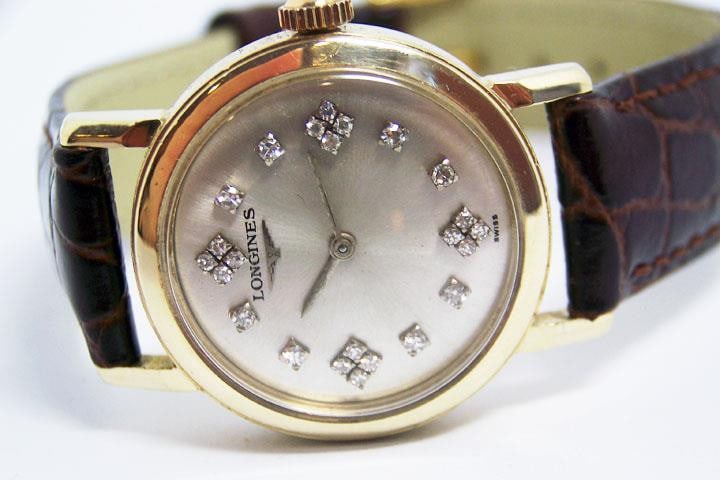 Solid 14k LONGINES Unisex Winding Watch w/Daimonds c.1950s* EXLNT* SERVICED - 2