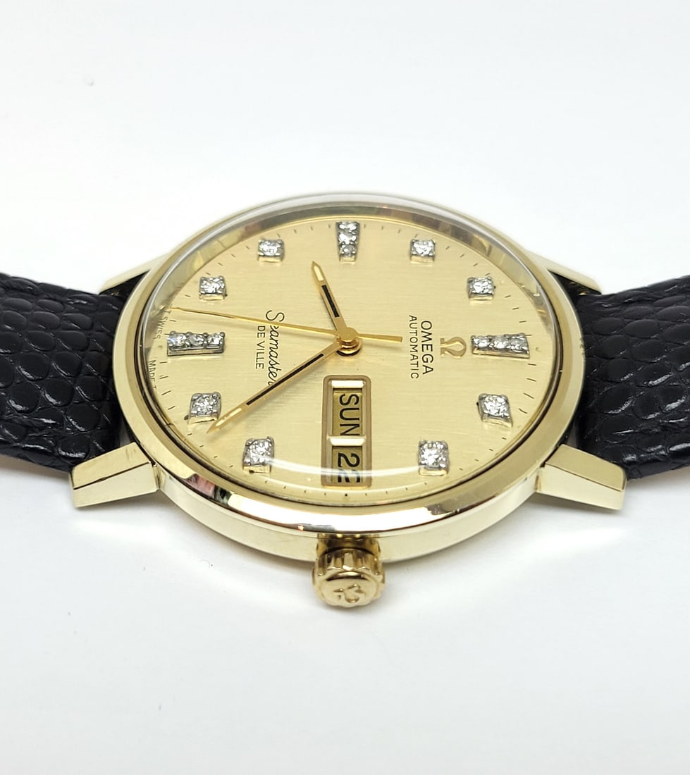 Vintage 14K OMEGA SEAMASTER DEVILLE Automatic Day Date Watch Cal1020 C6865 EXLNT - 6