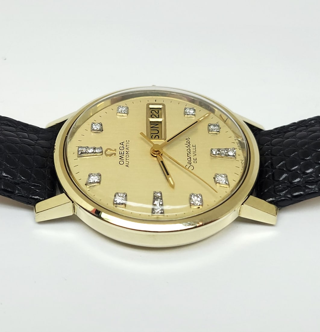 Vintage 14K OMEGA SEAMASTER DEVILLE Automatic Day Date Watch Cal1020 C6865 EXLNT - 7