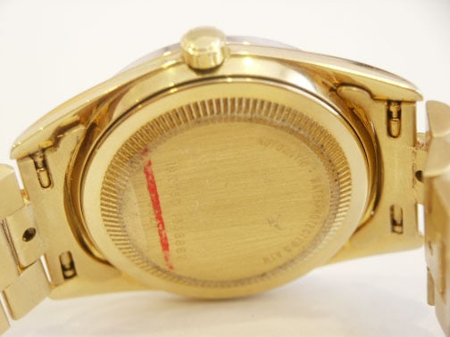 NOS 18k Gold JUVENIA PRESIDENT Men's Automatic Day/Date watch with Diamonds - 7