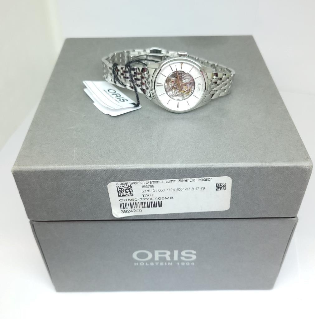Ladies S/Steel ORIS Skeleton Automatic Watch Ref 01 560 7724 4051-07 8 17 79 - 8