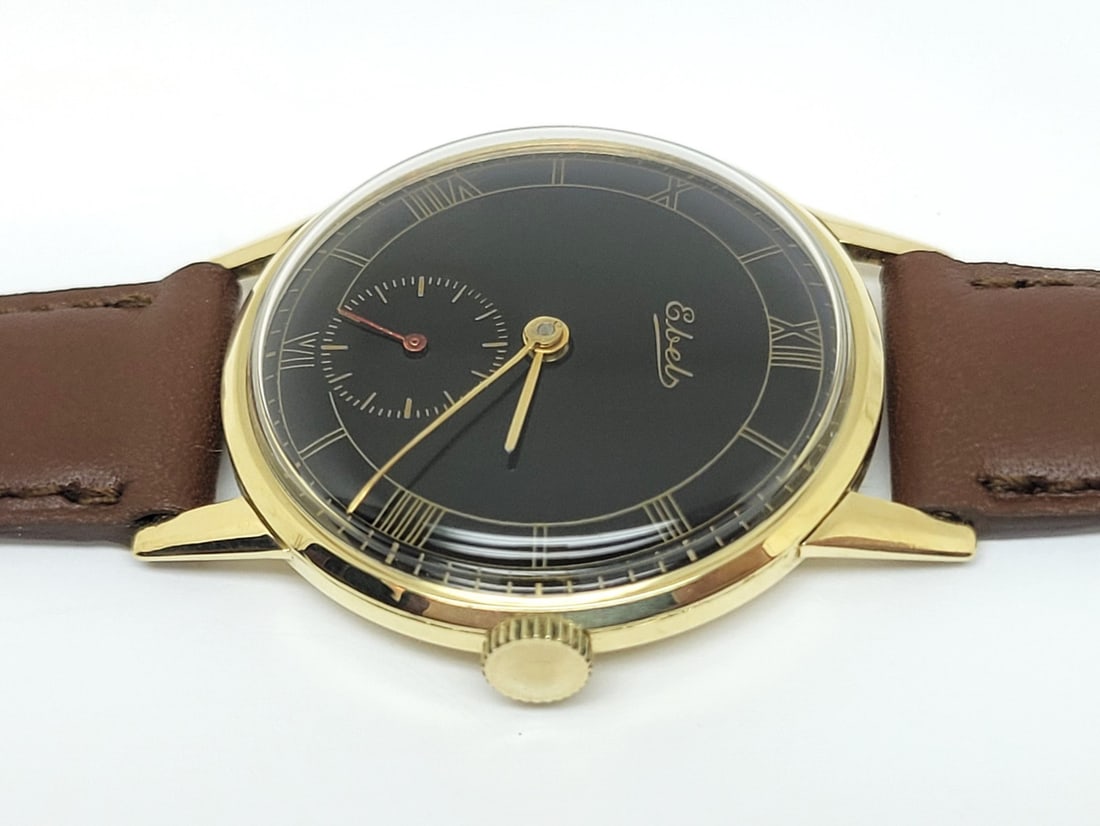 Vintage Unisex 14k Gold EBEL Winding Watch 1950s Cal 112N Ref 16002 EXLNT RARE - 5