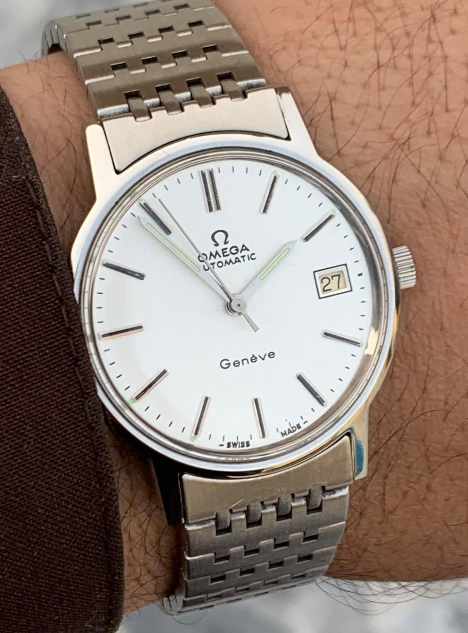 Vintage Omega Geneve Automatic Watch 37mm Classic Swiss Men's Dress Timepiece - 3