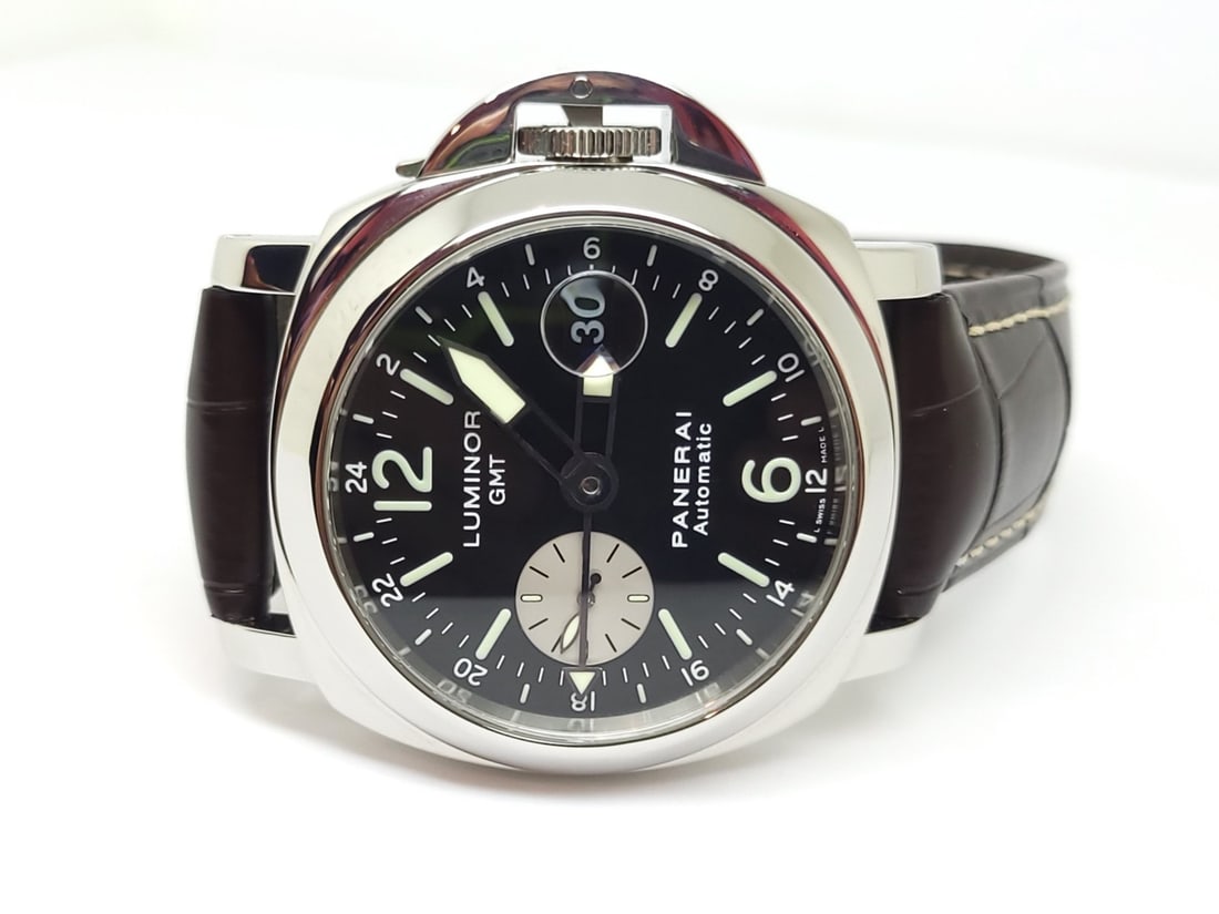 MEN'S PANERAI LUMINOR GMT AUTOMATIC WATCH OP 6554 PB504578 43 mm EXLNT - 2