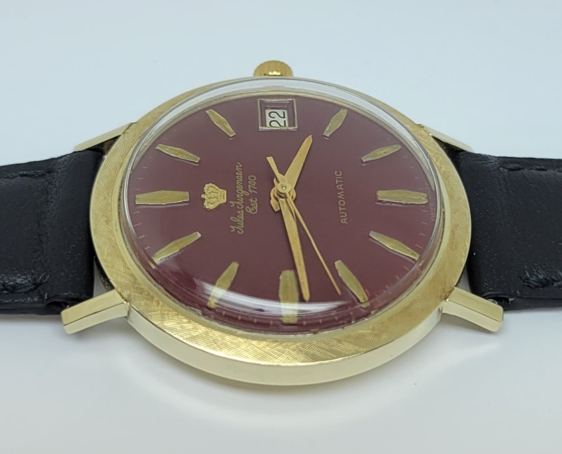 Vintage 14k JULES JURGENSEN 17J Automatic Watch 1960s Cal 1902/3 EXLNT* SERVICED - 7