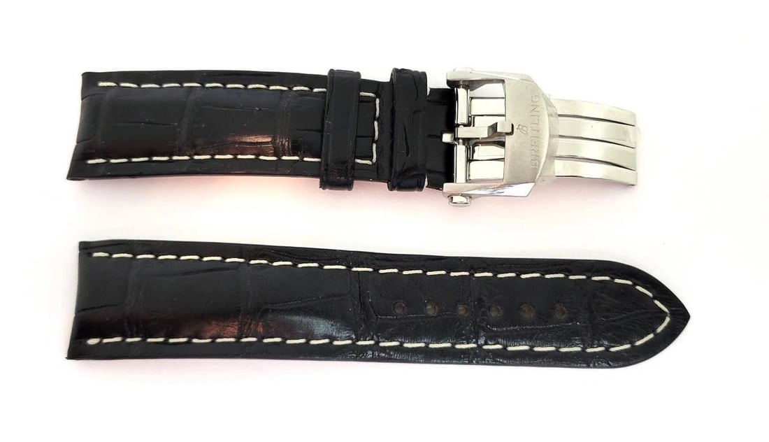 New Authentic BREITLING Genuine Leather Band Black Color 22 mm* 1018P 22-20 115: New Authentic BREITLING Genuine Leather Band Black Color 22 mm* 1018P 22-20 115 New Authentic BREITLING Genuine Leather Band Black Color 22 mm* 1018P 22-20 115 Description New Authentic BREITLING Genu