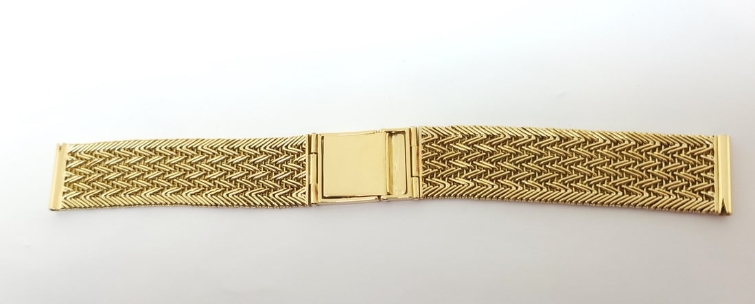 SOLID 18k Yellow GOLD Watch Foxtail Bracelet 18 mm Logs EXLNT 44.6 grams - 4