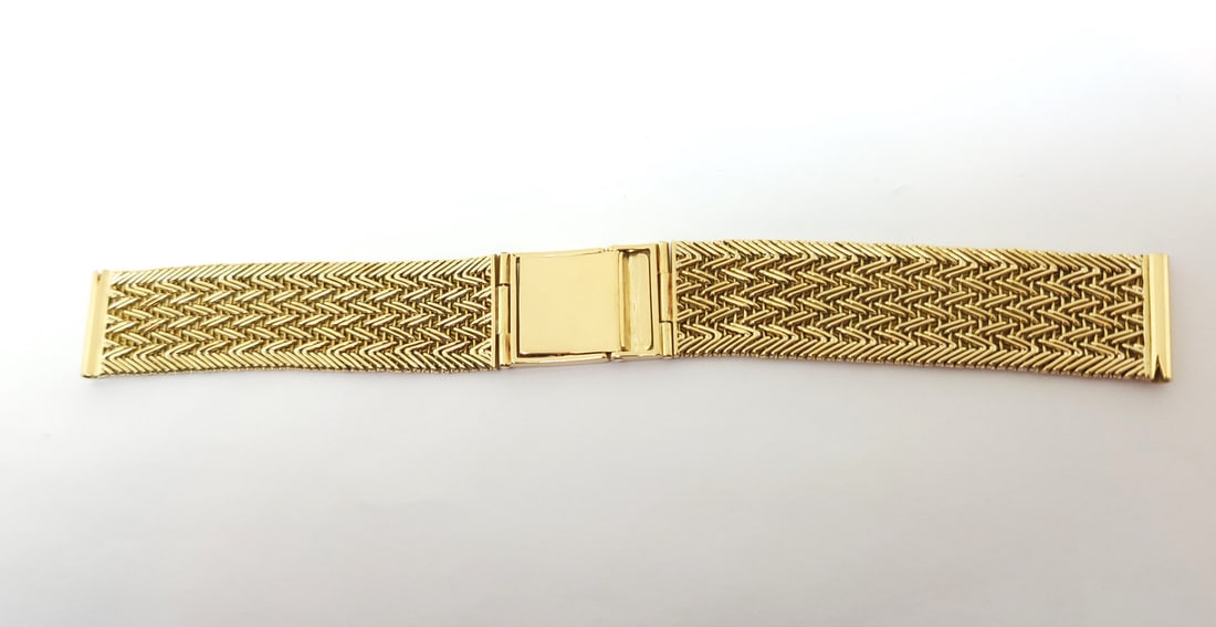 SOLID 18k Yellow GOLD Watch Foxtail Bracelet 18 mm Logs EXLNT 44.6 grams - 6