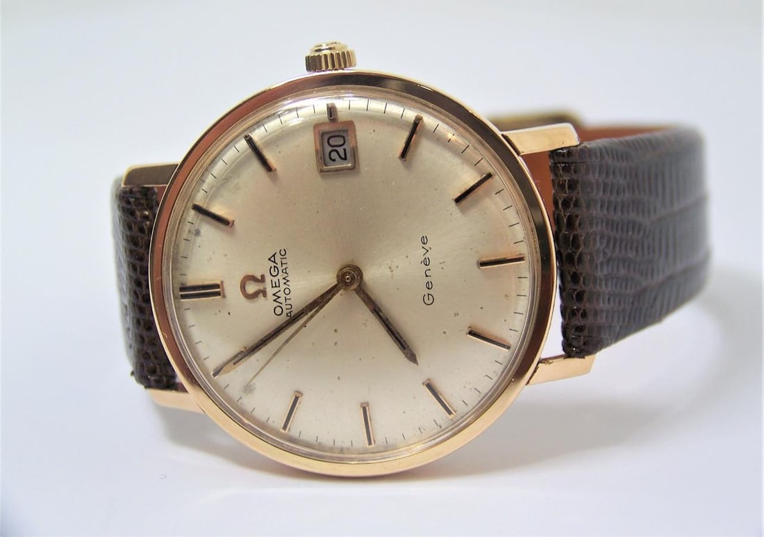 Vintage Solid 18k Rose OMEGA GENEVE Automatic Watch 1960s Cal.565* EXLNT - 6