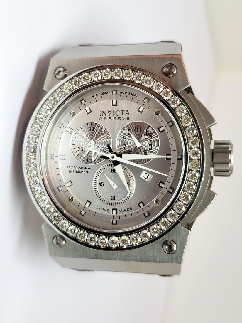 Mens INVICTA Russian 1959 AKULA Swiss Made 5287 with 3.95 ct Diamond Bezel EXLNT - 10