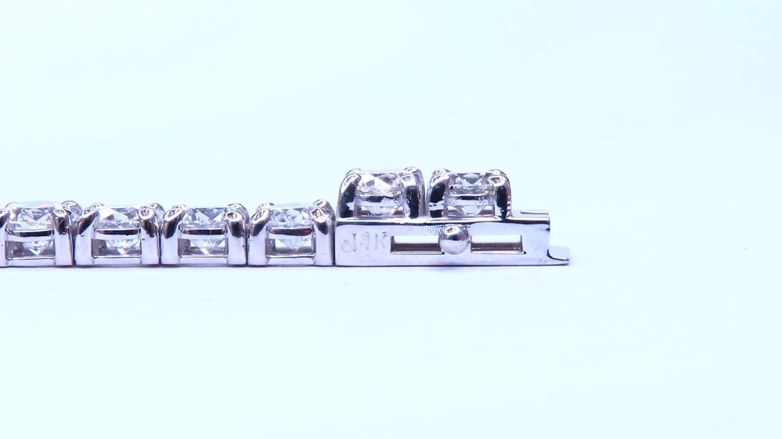 9.50ct Lab Created Diamond Classic Tennis Riviera Bracelet 14kt Gold 49447 *v - 8