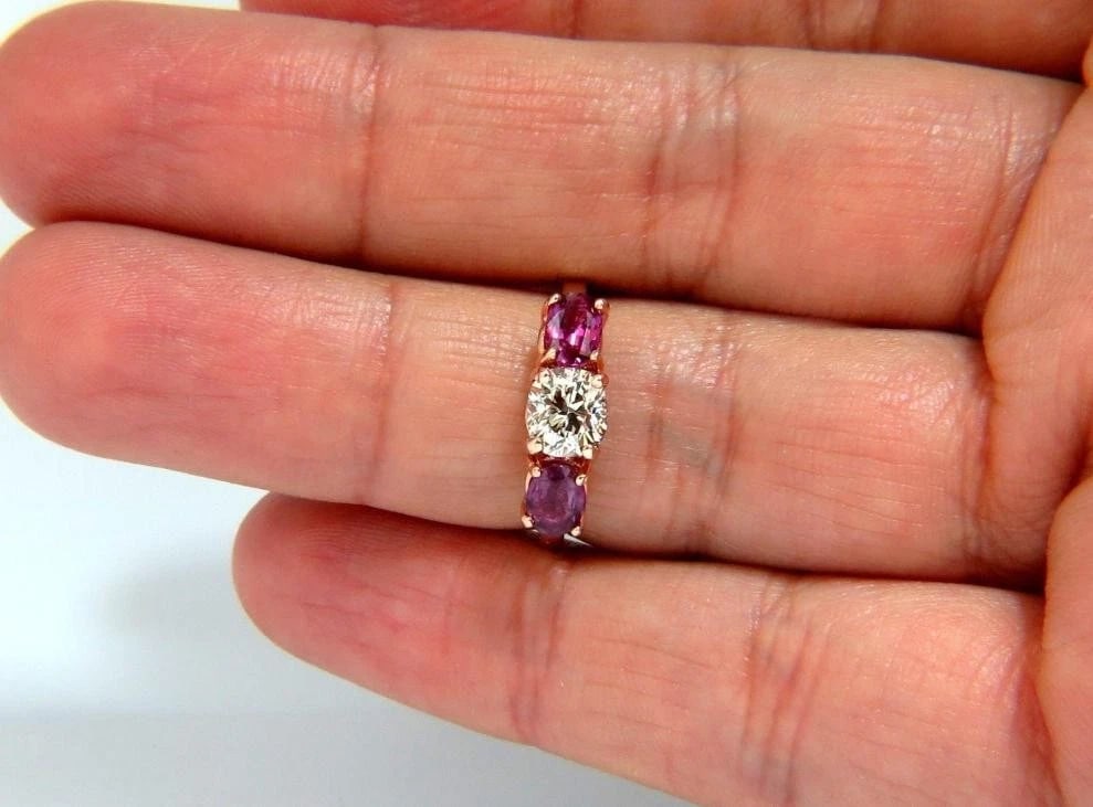 .90ct Natural Fancy Oval Diamond Ruby Ring 14 Karat Rose Gold 44787 *v - 3