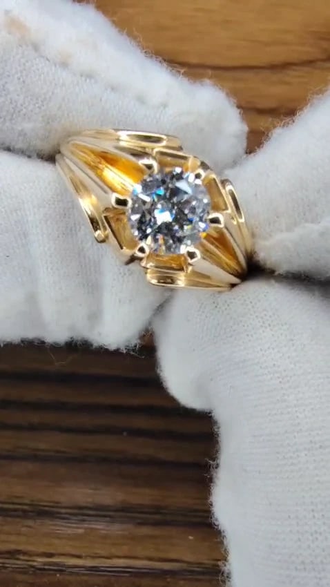 GIA Certified 1.02ct Natural Round Diamond solitaire mens ring 14kt 12025 *v - 2