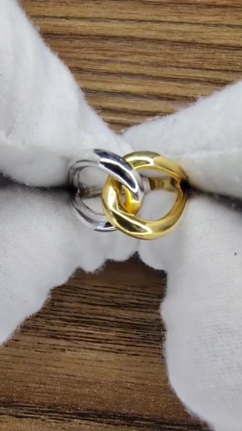 3D Knot Mod Trend Ring 18kt Gold 10947 *v - 2