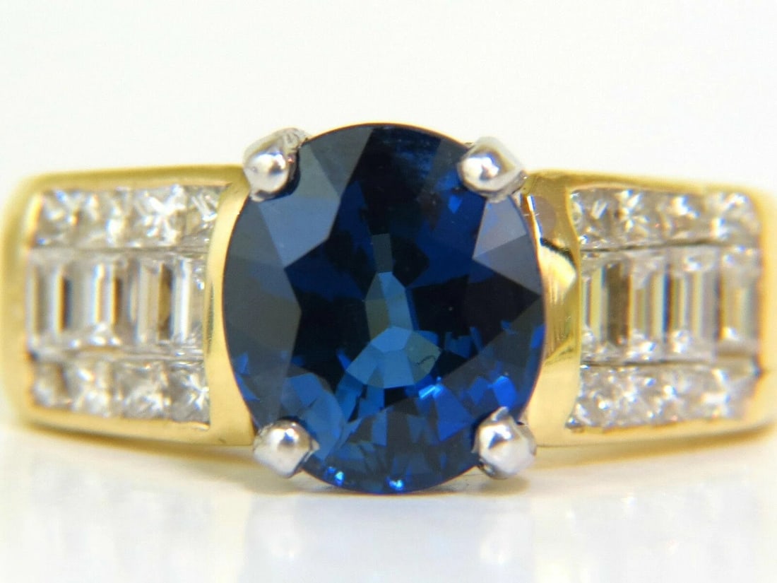 GIA Certified 4.93CT Natural Top Gem Sapphire Diamond Ring Classic Set 11094 *v - 10