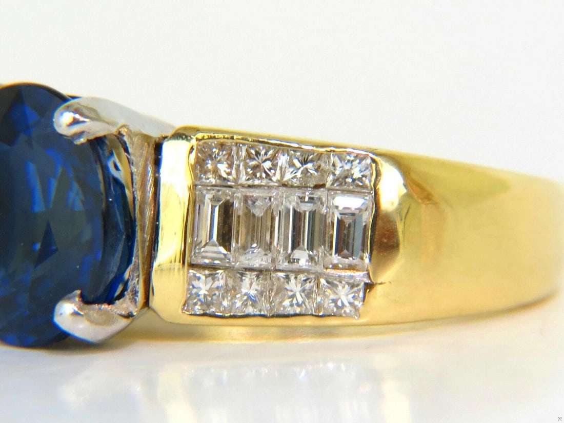 GIA Certified 4.93CT Natural Top Gem Sapphire Diamond Ring Classic Set 11094 *v - 9