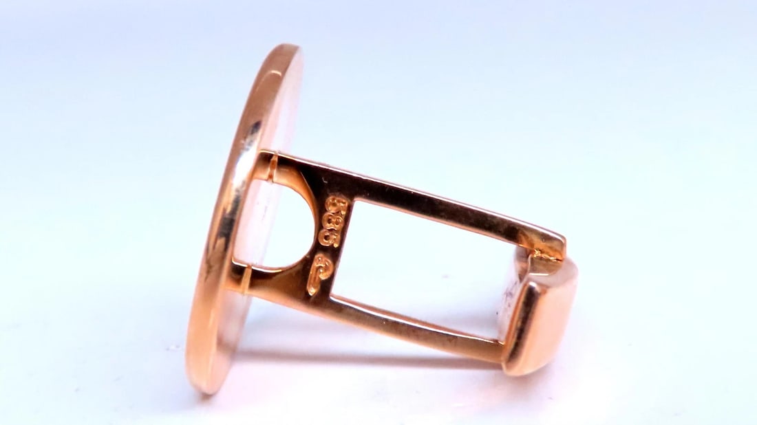 Solid Button Gold Cufflinks 14kt gold 12477** - 4