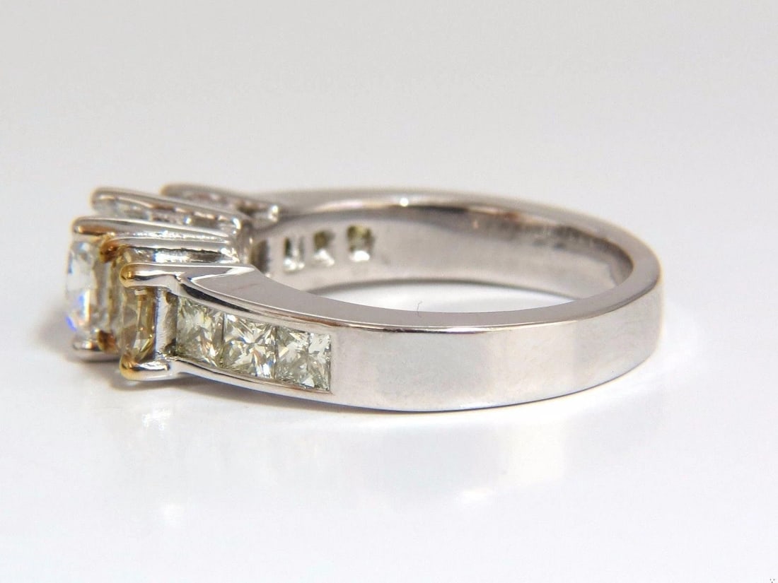 GIA certified 1.01ct natural diamond & 1.02ct fancy yellows ring 14kt 10346 *v - 5