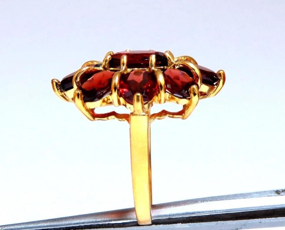 10ct Natural Garnets Clover Ring 10 Karat Yellow Gold 45578 *v - 3