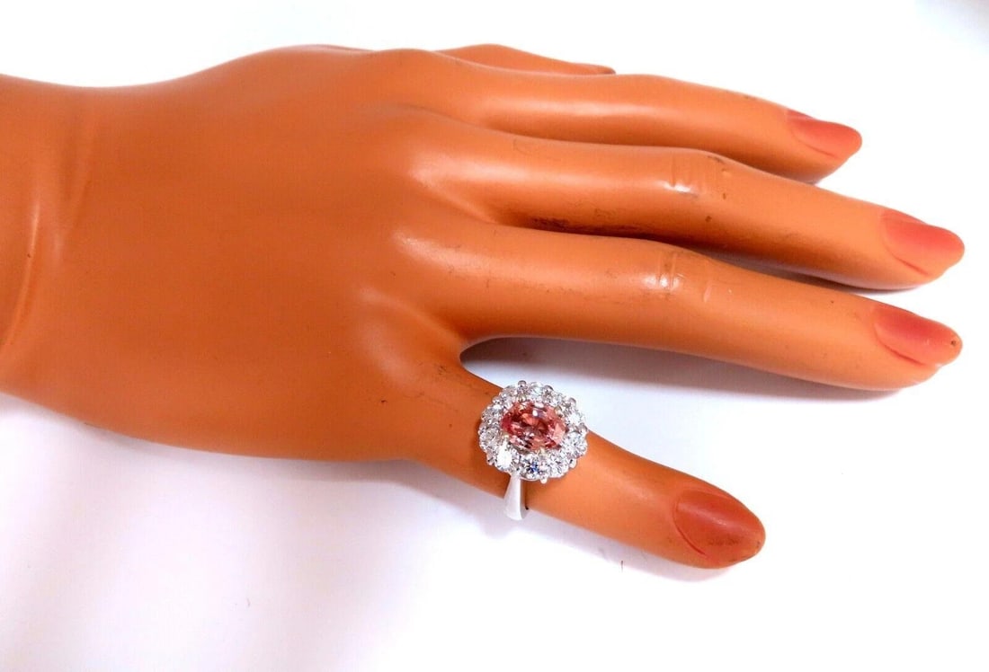 GIA Certified 2.05ct Natural Padparadscha Pink Sapphire Diamond Ring 12028 *v - 4