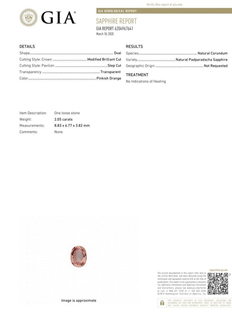 GIA Certified 2.05ct Natural Padparadscha Pink Sapphire Diamond Ring 12028 *v - 6