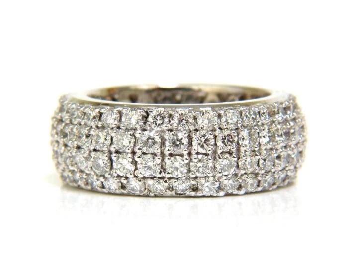 4.00ct Natural Full Cut Diamonds Eternity Wide Band Ring 14kt gold 6.25 49877 *v - 10