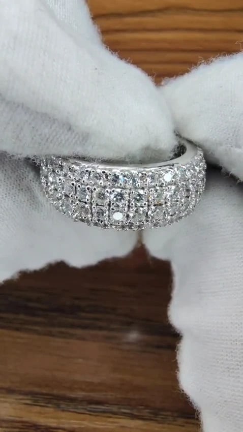 4.00ct Natural Full Cut Diamonds Eternity Wide Band Ring 14kt gold 6.25 49877 *v - 2