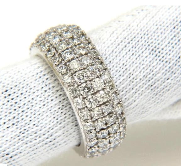 4.00ct Natural Full Cut Diamonds Eternity Wide Band Ring 14kt gold 6.25 49877 *v - 8