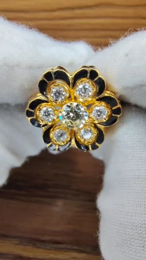 1.05ct Vintage Cluster natural diamonds ring 14kt Old Miner 10706 *v - 2