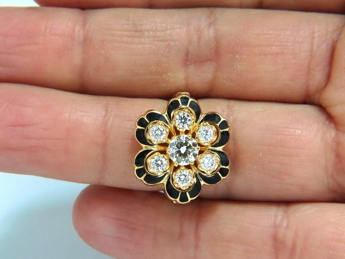 1.05ct Vintage Cluster natural diamonds ring 14kt Old Miner 10706 *v - 7