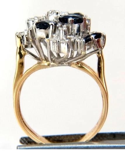 3.50 Carat Natural Sapphire Diamonds Cocktail Ring 14 Karat 48874** - 5