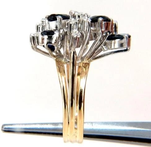 3.50 Carat Natural Sapphire Diamonds Cocktail Ring 14 Karat 48874** - 6