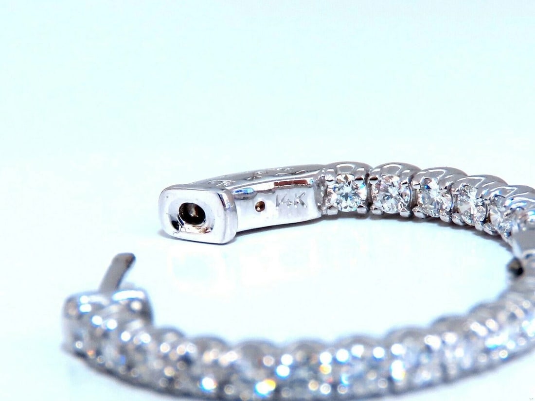 1.62ct Natural Round Diamond hoop earrings 14kt 25mm 11583** - 3