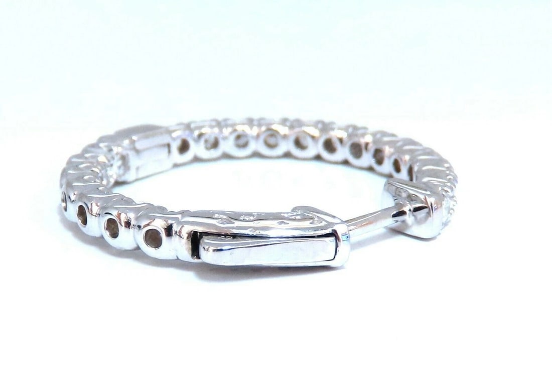 1.62ct Natural Round Diamond hoop earrings 14kt 25mm 11583** - 6