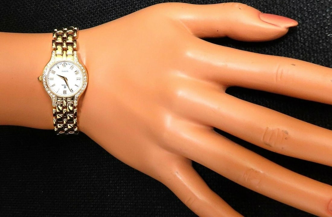 Cyma ladies gold diamond watch 14 karat** - 3