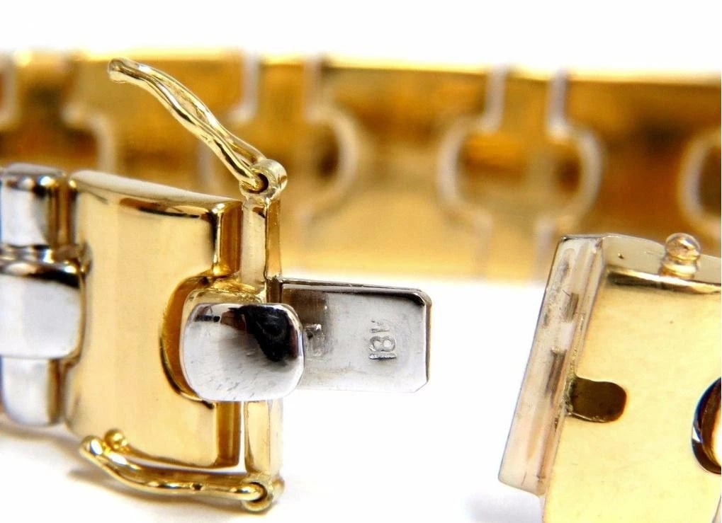 18 Karat Yellow Gold Wide Caliber Bracelet 1990s Nostalgia** - 7
