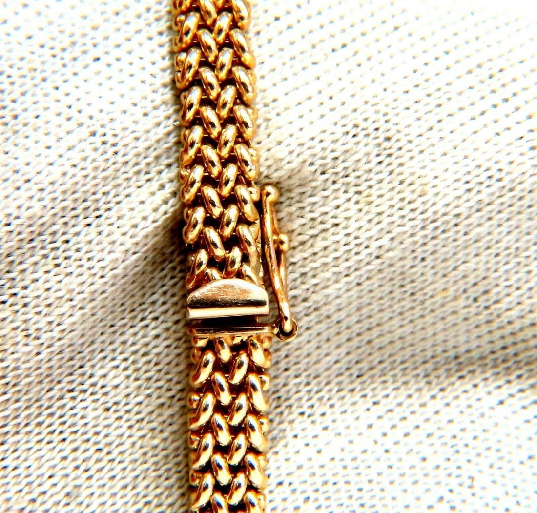 1.06 carat diamond id tag bracelet and weave pattern vintage deco 14kt 11414** - 3
