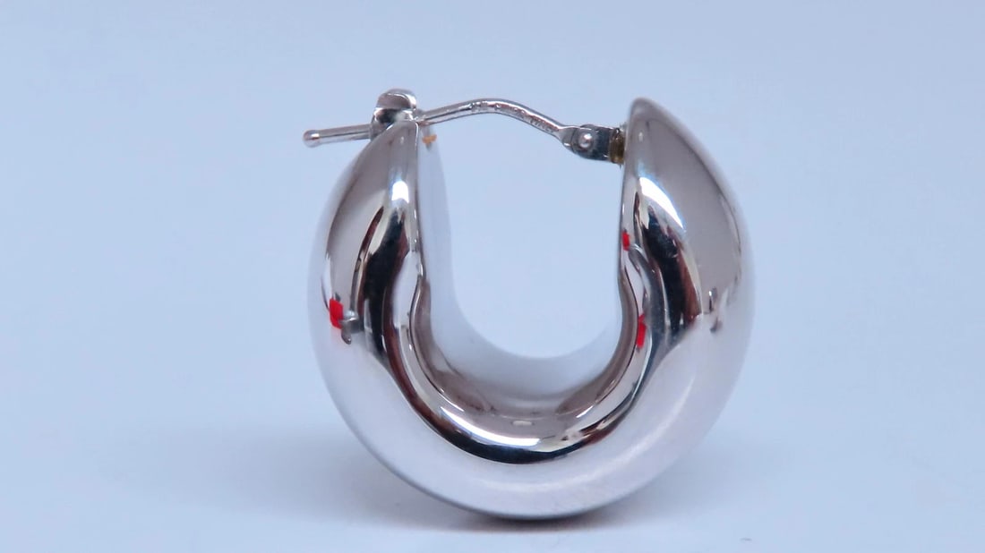 14kt High Shine Wide Hoop Huggie Lever Earrings 12577** - 3