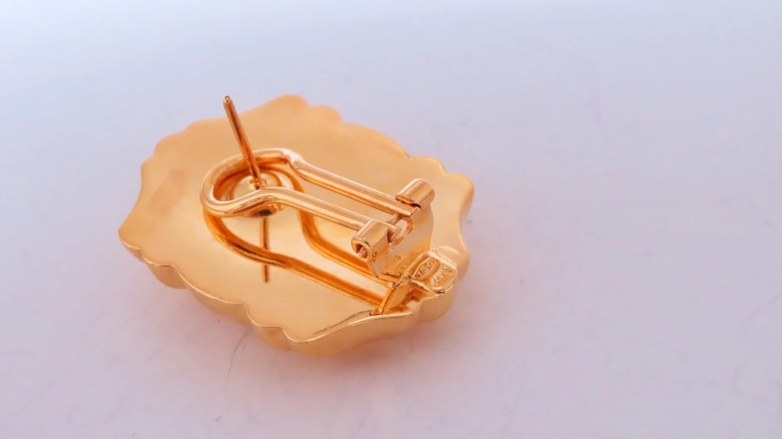 Vintage Revisit Knocker Classic Iconic Earrings 14kt Gold 12579** - 3