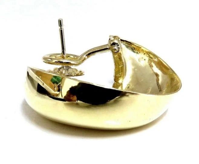 Islam Arab Domed Crescent Left Right Lobe Earrings 18kt HIgh Shine 12355** - 3