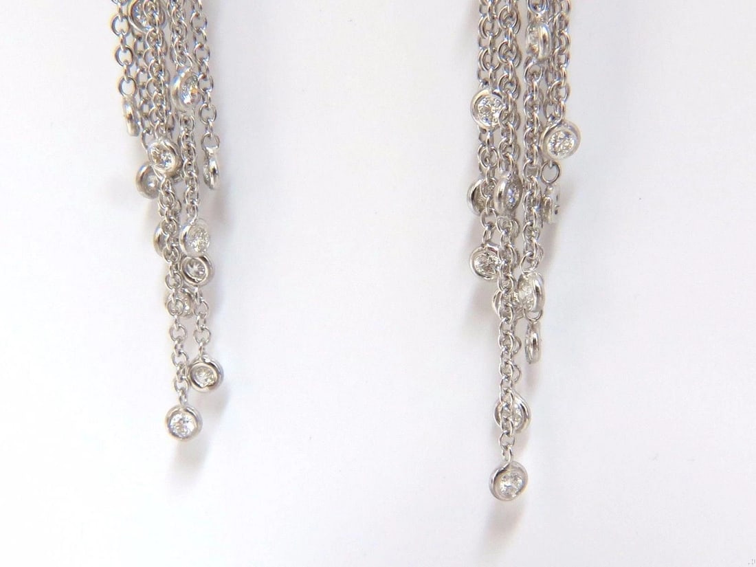 5.40ct natural diamonds cluster dangle drop earrings 18kt gilt deco** - 4