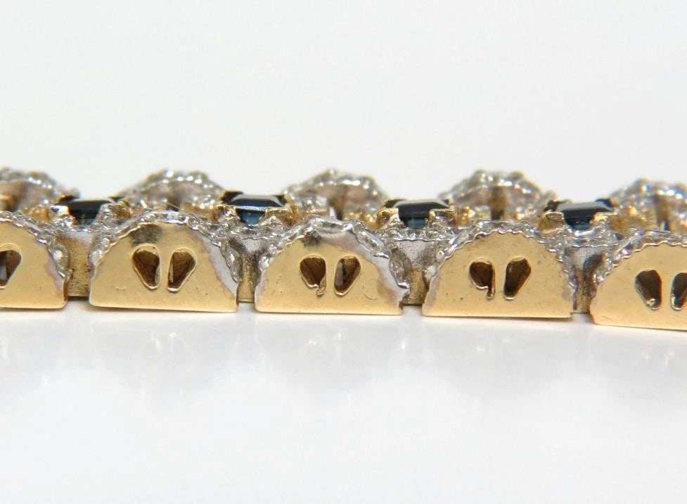 10.00 Carat Natural Sapphire Diamond Bracelet Edwardian Deco 14kt 44117** - 5