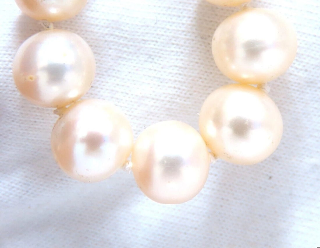 8mm freshwater Pearl necklace 14kt** - 3