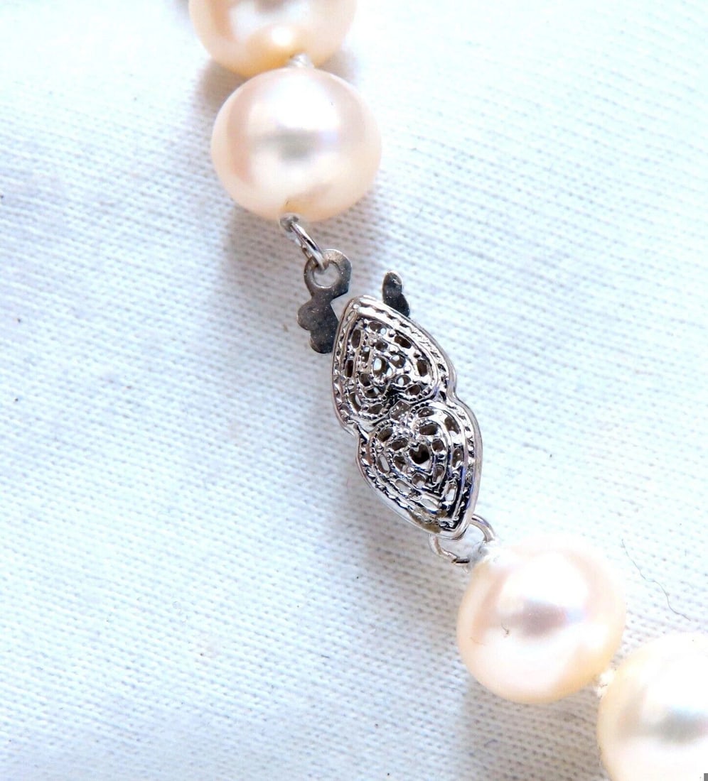 8mm freshwater Pearl necklace 14kt** - 4