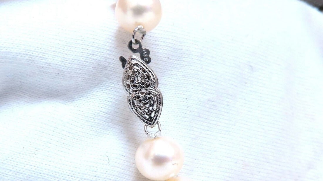 8mm freshwater Pearl necklace 14kt** - 6
