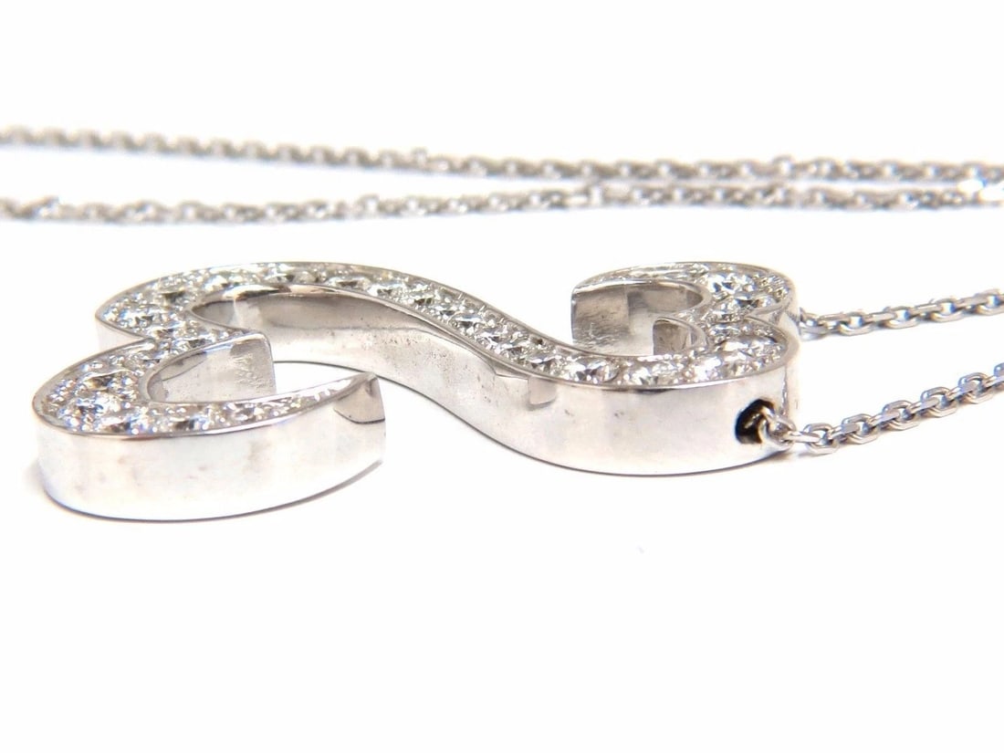 1.40ct natural diamonds double heart pendant 14kt 10658** - 4