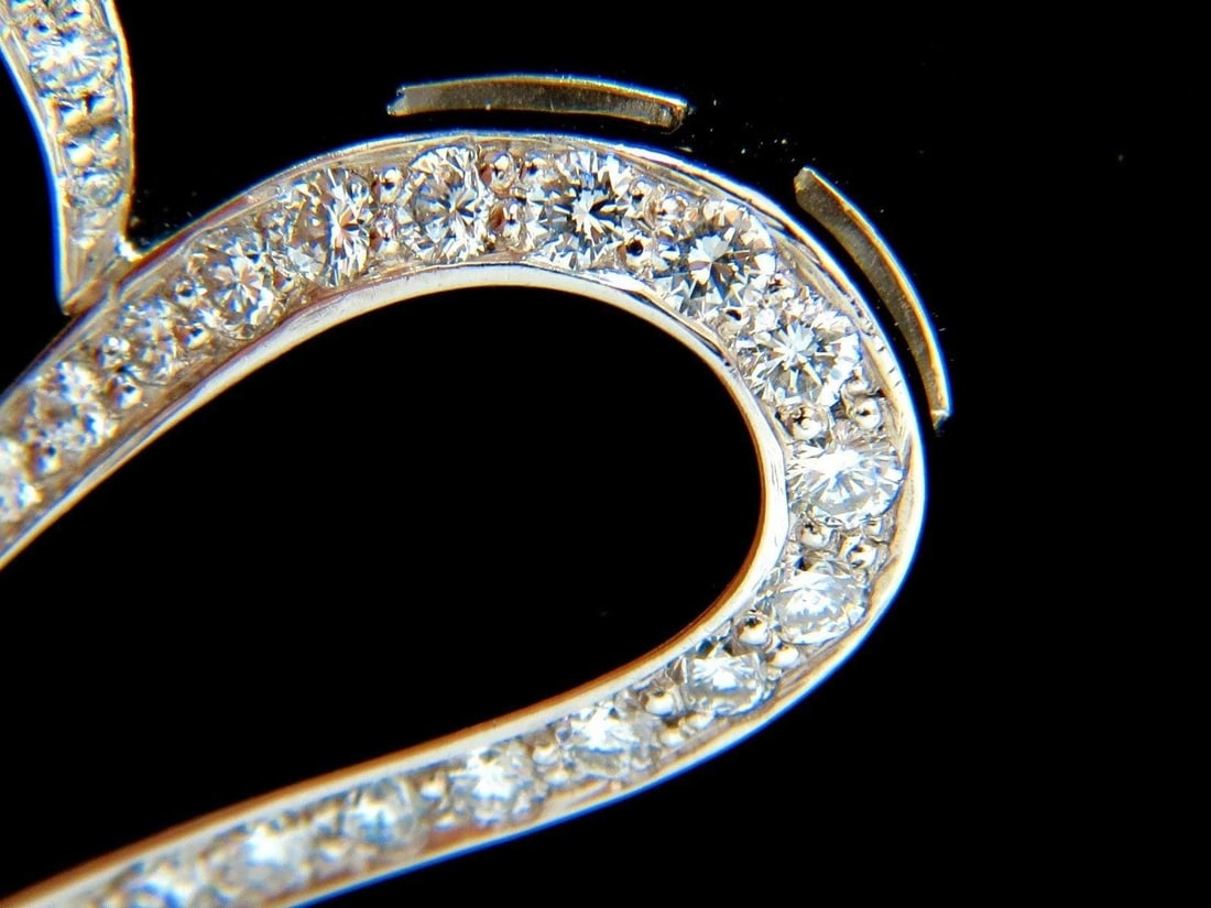 3.00ct ROUND DIAMONDS MODERN SWIRL HEARTPENDANT G / VS 14KT & CHAIN RARE 10326** - 4